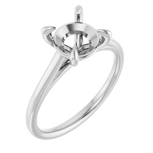 Platinum  8 mm Round Solitaire Engagement Ring Mounting