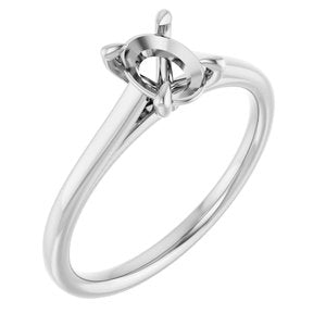 Platinum  7x5 mm Oval Solitaire Engagement Ring Mounting