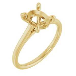 18K Yellow Gold  9x7 mm Oval Solitaire Engagement Ring Mounting