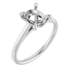 Platinum  9x7 mm Oval Solitaire Engagement Ring Mounting