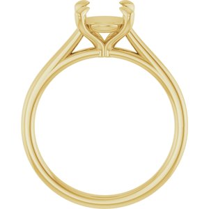18K Yellow Gold  9x7 mm Oval Solitaire Engagement Ring Mounting