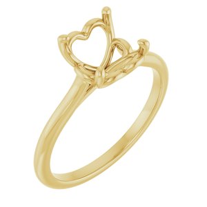 14K Yellow Gold  8 mm Round Solitaire Engagement Ring Mounting
