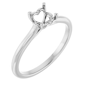 14K White Gold  5.8 mm Round Solitaire Engagement Ring Mounting