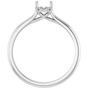 10K White Gold  7x5 mm Oval Solitaire Engagement Ring Mounting