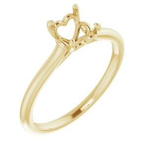 14K Yellow Gold  6 mm Round Solitaire Engagement Ring Mounting