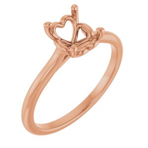 14K Rose Gold  8x6 mm Oval Solitaire Engagement Ring Mounting