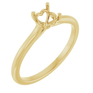 14K Yellow Gold  5.2 mm Round Solitaire Engagement Ring Mounting