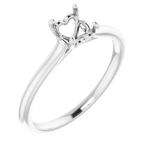 14K White Gold  5.5 mm Round Solitaire Engagement Ring Mounting