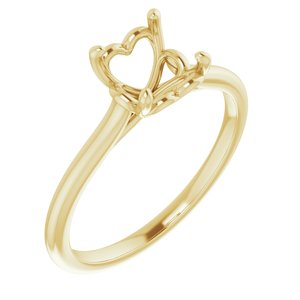 14K Yellow Gold  7 mm Round Solitaire Engagement Ring Mounting