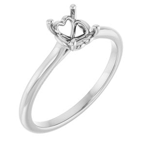 10K White Gold  7x5 mm Oval Solitaire Engagement Ring Mounting