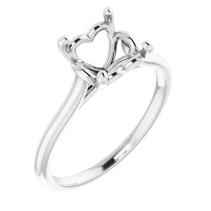Platinum  6 mm Square Solitaire Engagement Ring Mounting