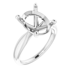 Platinum  14x10 mm Oval Solitaire Engagement Ring Mounting