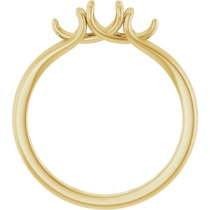 14K Yellow Gold 4.1 mm Round Three-Stone Engagement Ring Mounting