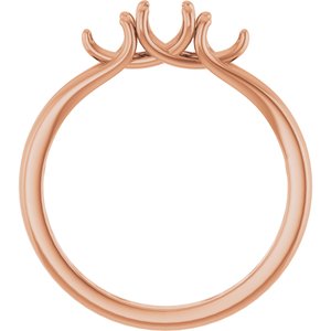 10K Rose Gold 4.1 mm Round Three-Stone Engagement Ring Mounting