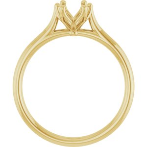 14K Yellow Gold 7x5 mm Oval Engagement Ring Mounting 