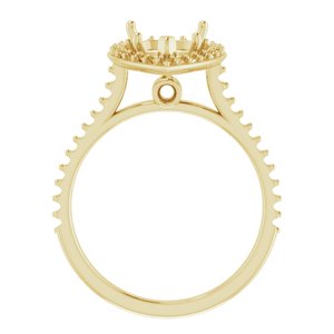 14K Yellow Gold 12x8 mm Pear Halo-Style Engagement Ring Mounting