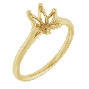 14K Yellow Gold 8x6 mm Oval Engagement Ring Mounting 