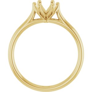 14K Yellow Gold 8x6 mm Oval Engagement Ring Mounting 