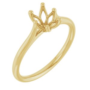 14K Yellow Gold 7x5 mm Oval Engagement Ring Mounting 
