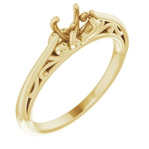 14K Yellow Gold 5.2 mm Round Engagement Ring Mounting