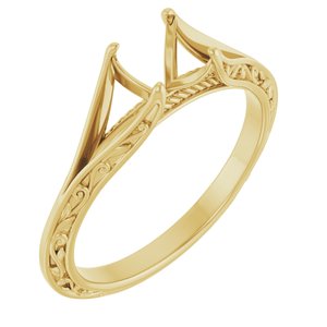 14K Yellow Gold 6.5 mm Round Engagement Ring Mounting