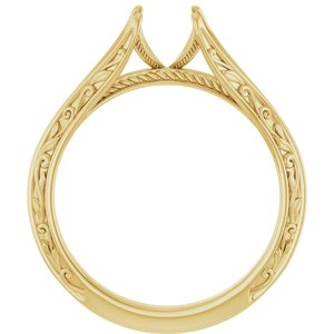 14K Yellow Gold 6.5 mm Round Engagement Ring Mounting
