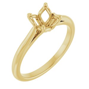 10K Yellow Gold  6.5 mm Round Solitaire Engagement Ring Mounting