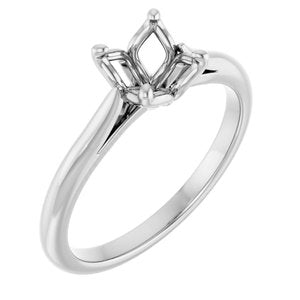 Platinum  6.5 mm Round Solitaire Engagement Ring Mounting