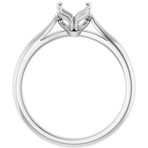 Platinum  6.5 mm Round Solitaire Engagement Ring Mounting