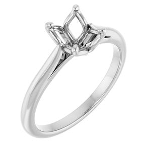 Platinum  8x6 mm Oval Solitaire Engagement Ring Mounting
