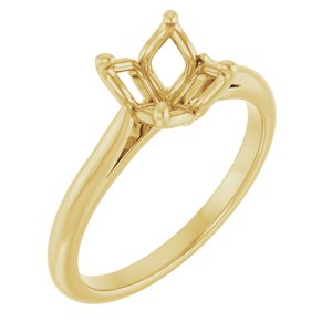 14K Yellow Gold  7.4 mm Round Solitaire Engagement Ring Mounting