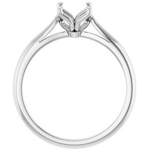 Platinum  8x6 mm Oval Solitaire Engagement Ring Mounting