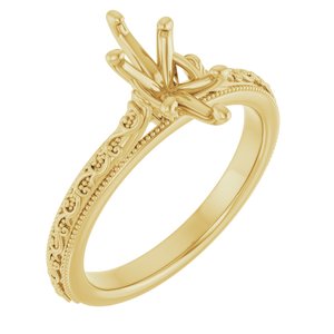 14K Yellow Gold  10x5 mm Marquise Solitaire Engagement Ring Mounting