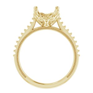 10K Yellow Gold  9 mm Round Engagement Ring Mounting