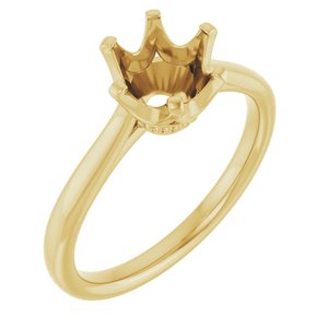 14K Yellow Gold 7.4 mm Round Engagement Ring Mounting