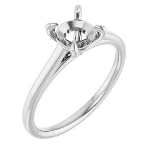 Platinum  6.5 mm Round Solitaire Engagement Ring Mounting