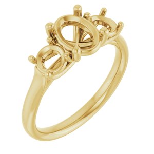 14K Yellow Gold 8x6 mm Oval Engagement Ring Mounting