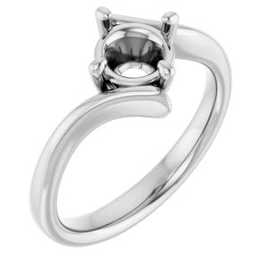 Platinum  6.5 mm Round Solitaire Engagement Ring Mounting