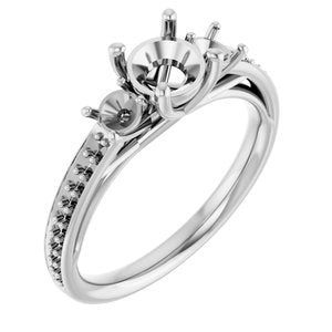 14K White Gold 5.8 mm Round Engagement Ring Mounting