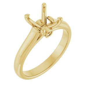 14K Yellow Gold 9x7 mm Oval Engagement Ring Mounting