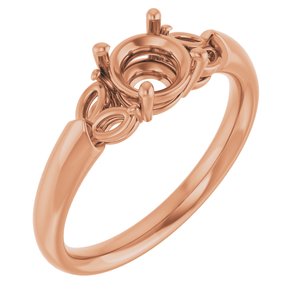 14K Rose Gold 6 mm Round Engagement Ring Mounting
