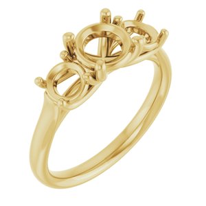 10K Yellow Gold 6.5 mm Round Engagement Ring Mounting