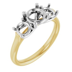 14K Yellow/White Gold 6.5 mm Round Engagement Ring Mounting