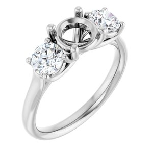 14K White Gold 6.5 mm Round 3/4 CTW Lab-Grown Diamond Semi-Set Engagement Ring 
