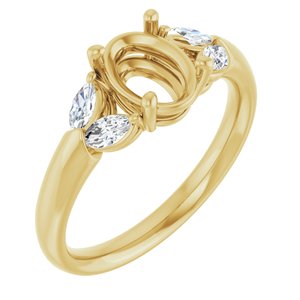 14K Yellow Gold 8x6 mm Oval 1/4 CTW Lab-Grown Semi-Set Engagement Ring