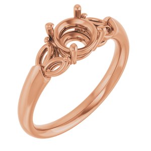 14K Rose Gold 6.5 mm Round Engagement Ring Mounting