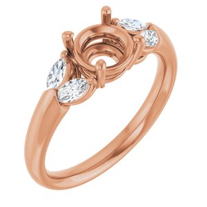 14K Rose Gold 6.5 mm Round 1/4 CTW Lab-Grown Diamond Semi-Set Engagement Ring 