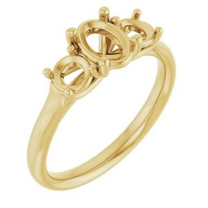 14K Yellow Gold 7x5 mm Oval Engagement Ring Mounting