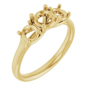 14K Yellow Gold 5.5 mm Round Engagement Ring Mounting