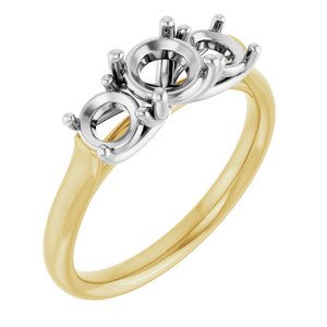 14K Yellow/White Gold 5.5 mm Round Engagement Ring Mounting